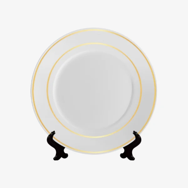 Plato Blanco con Borde Dorado 8 pulgadas
