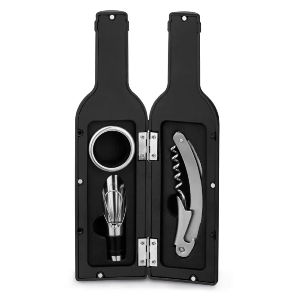 Set de Vino de 3 Piezas en Estuche con Forma de Botella