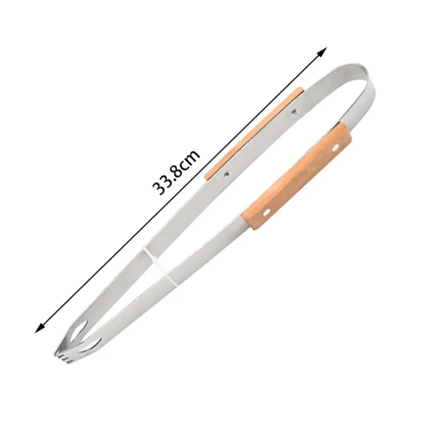 Set Parrillero 4 Piezas con Mango de Bambú