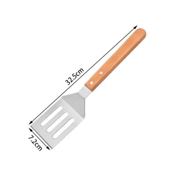 Set Parrillero 4 Piezas con Mango de Bambú