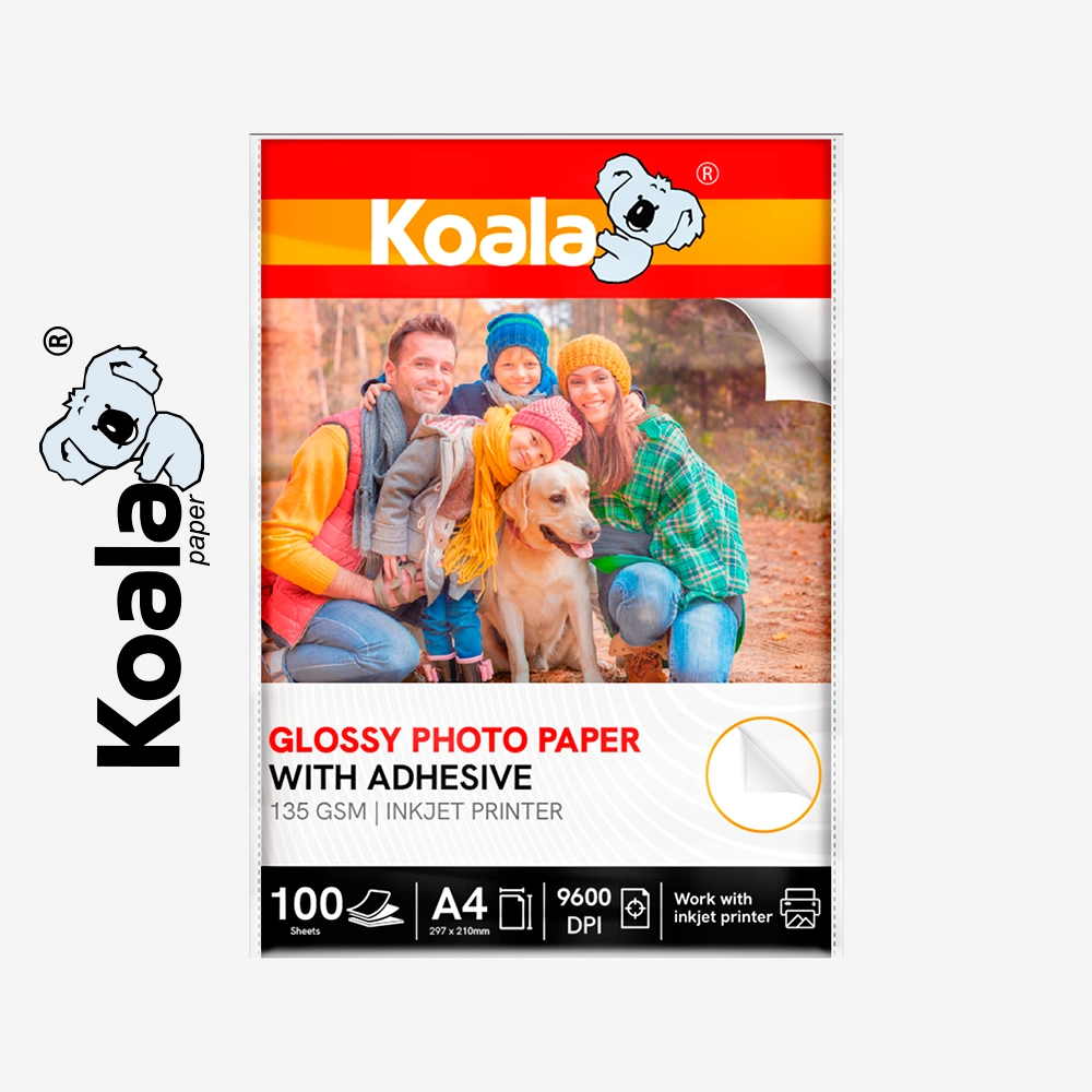 Papel Fotográfico Brillante Adhesivo 135GSM A4 - 100 Hojas
