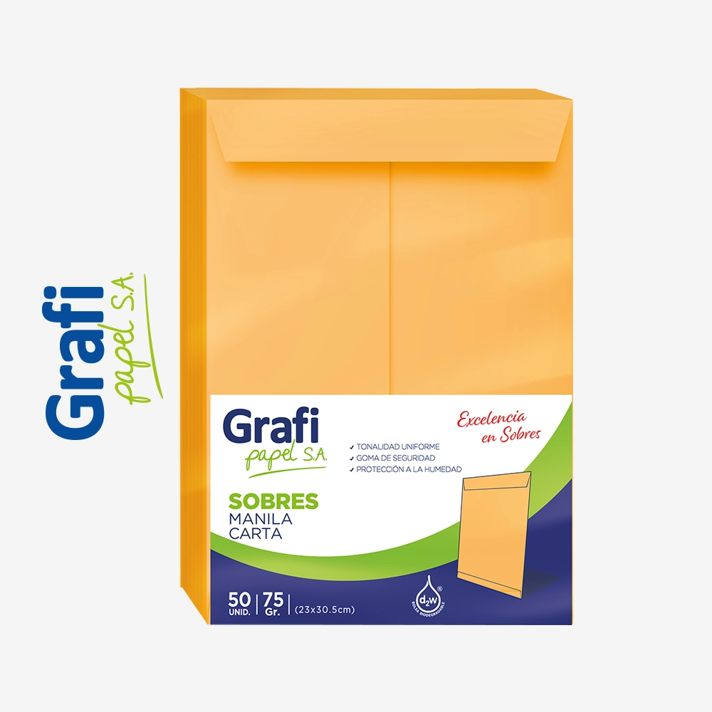 Sobre Manila Carta 23 x 30.5 cm - 75 grs