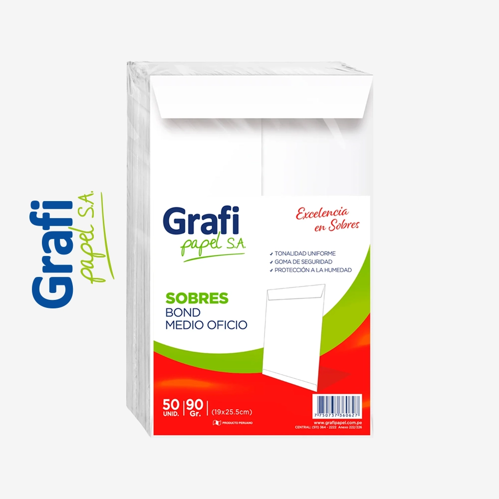 Sobre Blanco 1/2 Oficio 19 x 25.5 cm