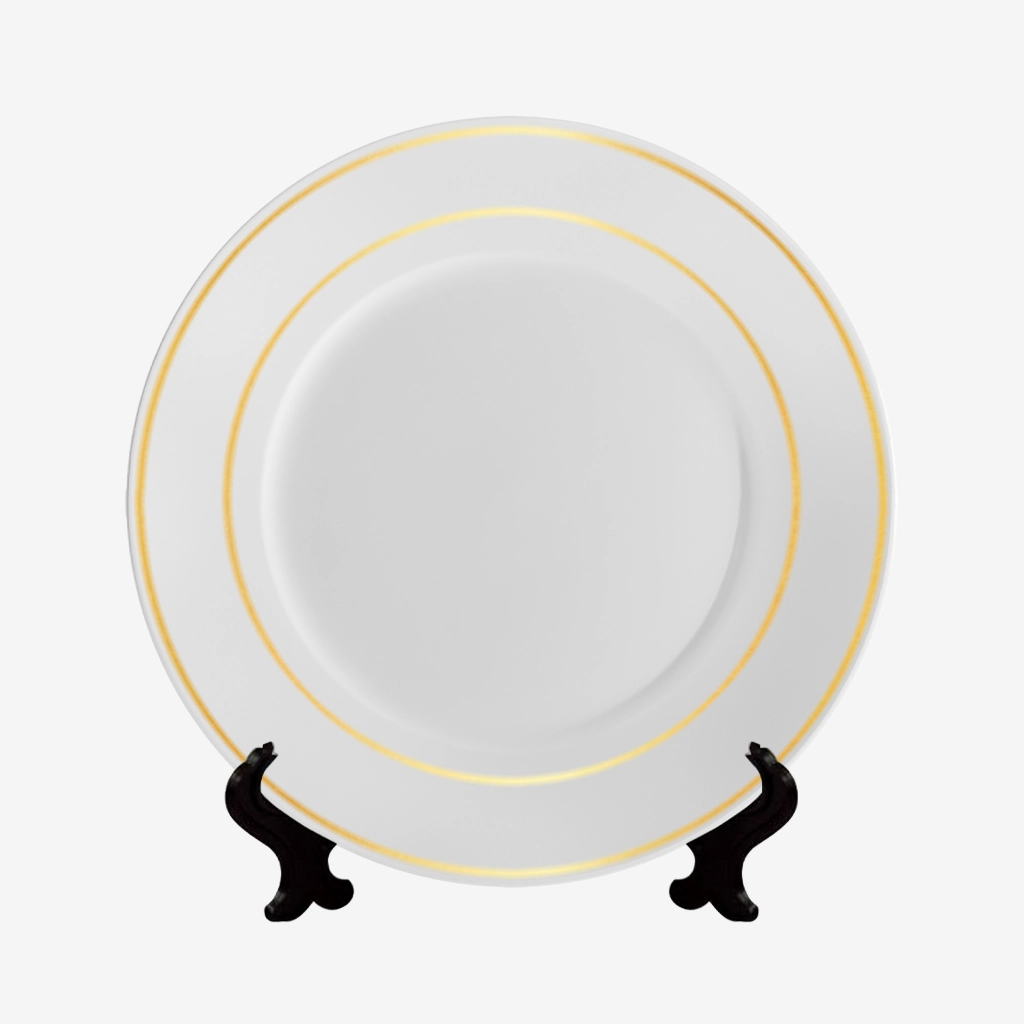 Plato Blanco con Borde Dorado 10 pulgadas