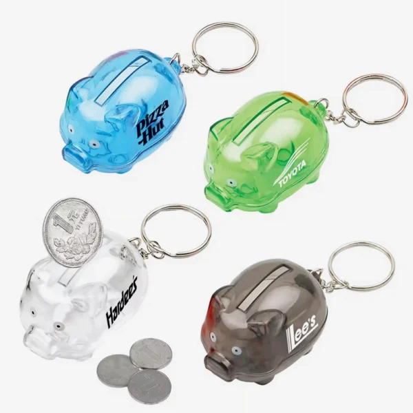 Alcancía de Plástico Llavero Cerdito