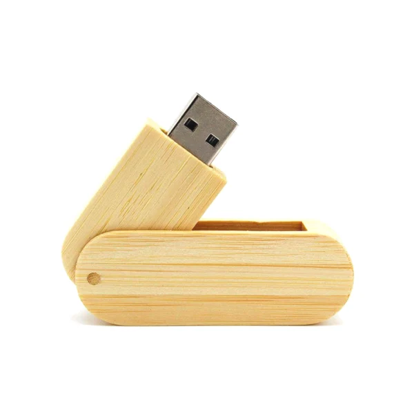 USB Giratorio Bambú con Metal 8 GB