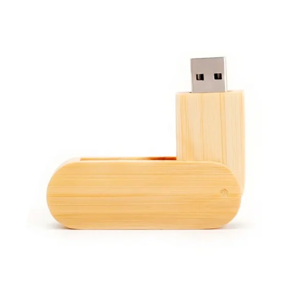 USB Giratorio Bambú con Metal 8 GB