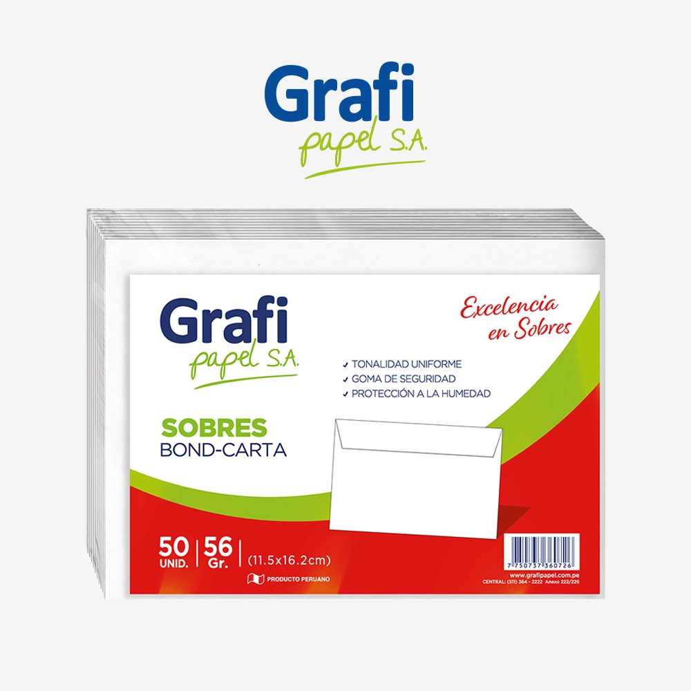 Sobre Bond Carta 11.5 x 16.2 cm 56 grs