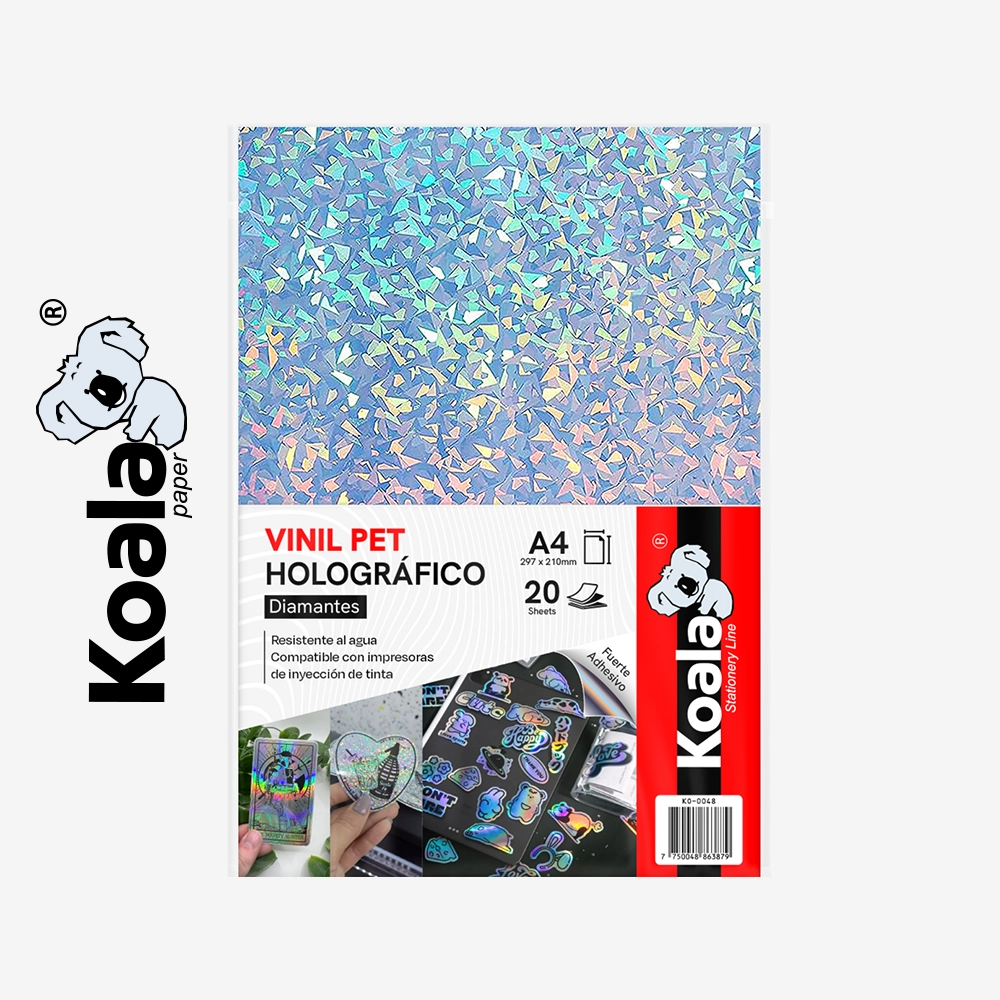 Vinil Pet Holográfico Diamantes A4 - 20 Hojas - Imagen 2