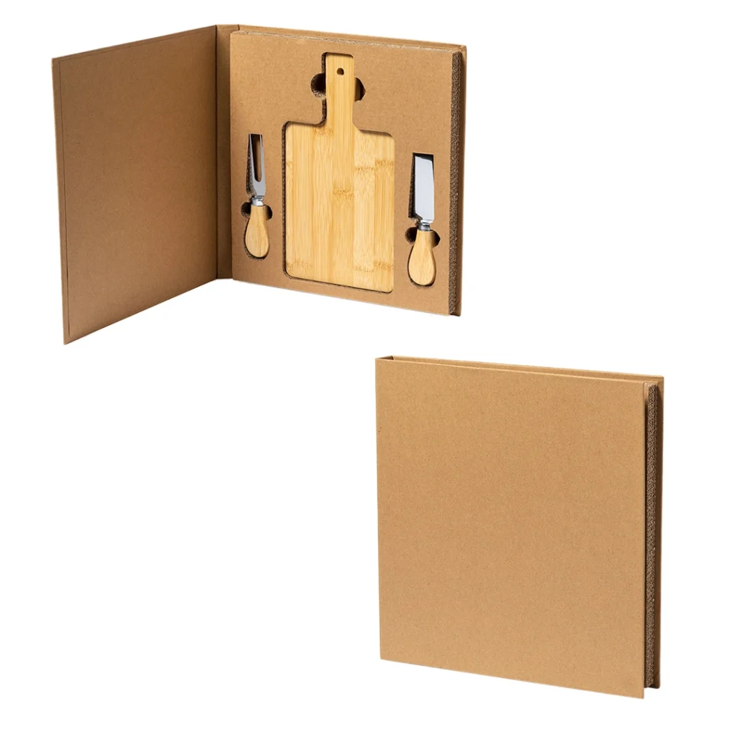 Set para Quesos con Tabla de Bambú en Estuche