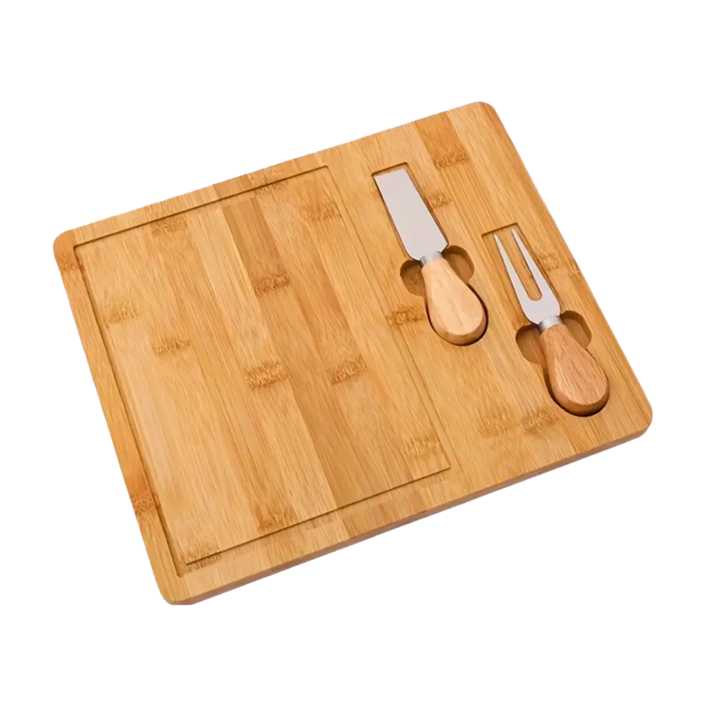 Set para Quesos con Tabla de Bambú y 2 Utensilios