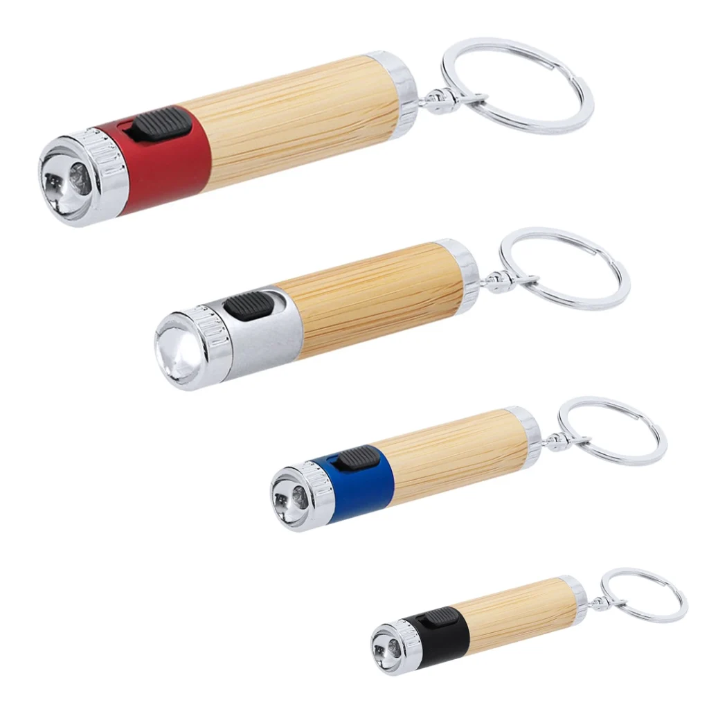 Llavero Linterna LED con Cuerpo de Bambú