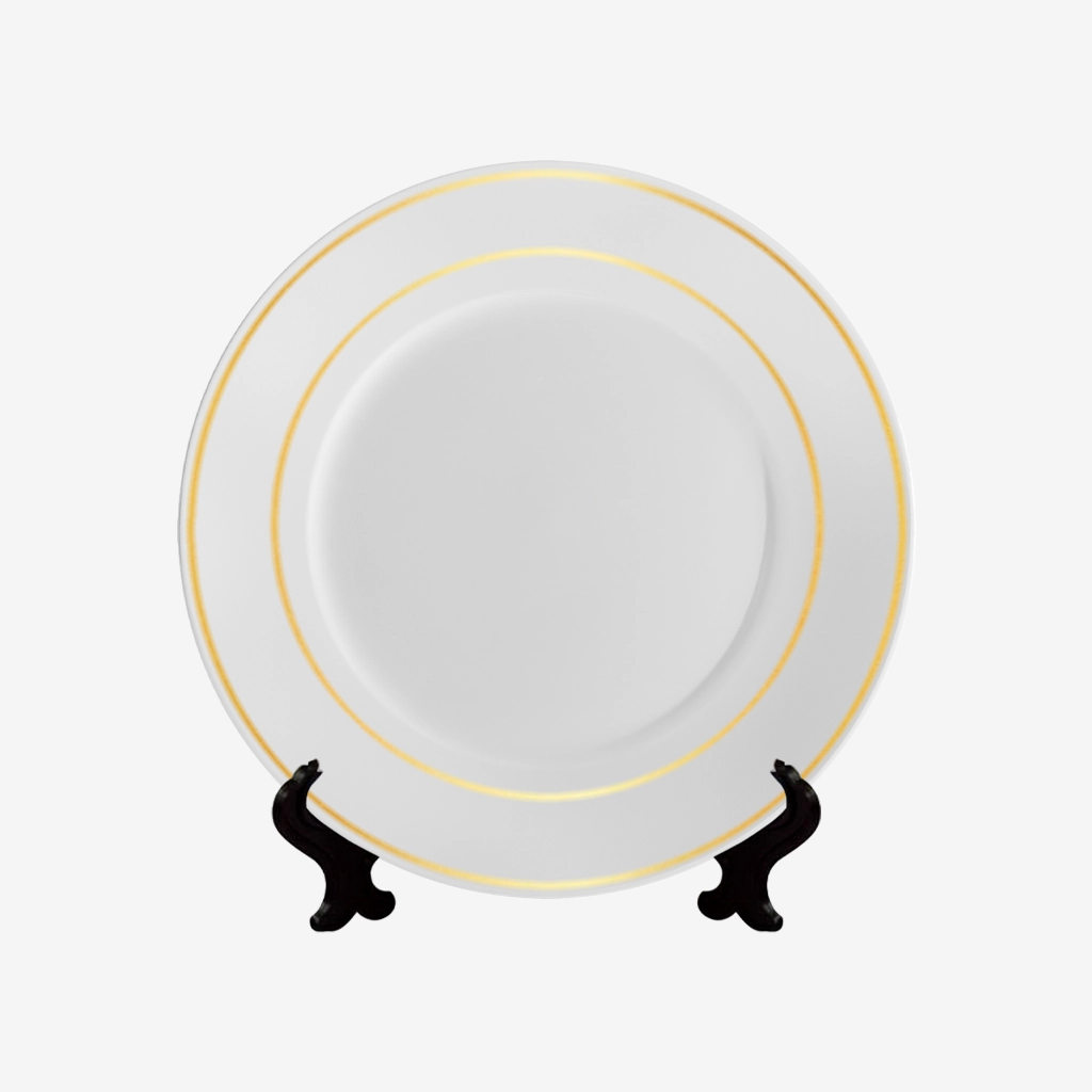 Plato Blanco con Borde Dorado 8 pulgadas