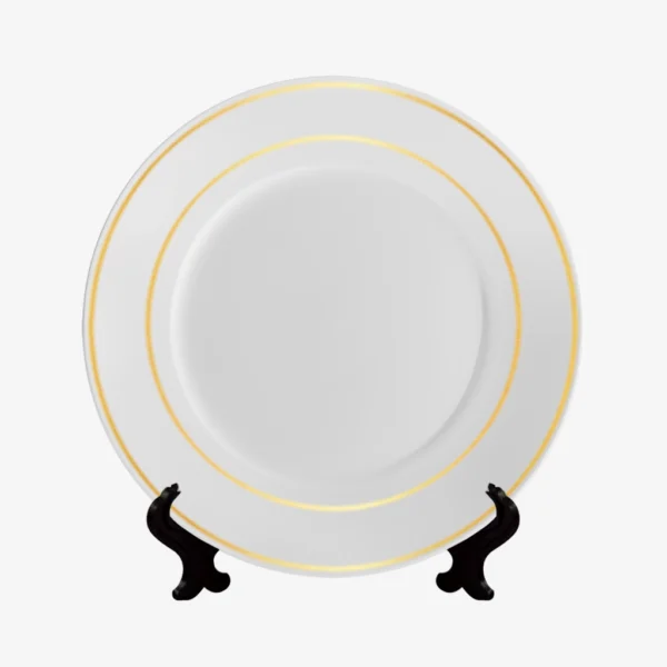 Plato Blanco con Borde Dorado 10 pulgadas