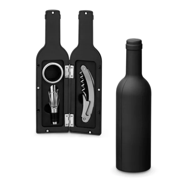 Set de Vino de 3 Piezas en Estuche con Forma de Botella