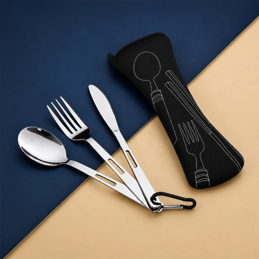 Set de Cubiertos Portátil de 3 Piezas con Estuche - Imagen 8